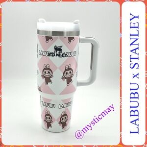 LABUBU x STANLEY Large White w Pink Diamond 40 oz Stainless Steel Tumbler Cup